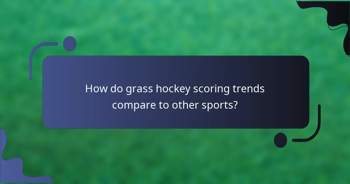 How do grass hockey scoring trends compare to other sports?