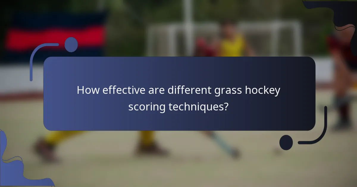 How effective are different grass hockey scoring techniques?