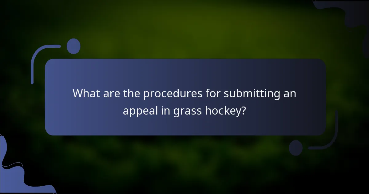 What are the procedures for submitting an appeal in grass hockey?