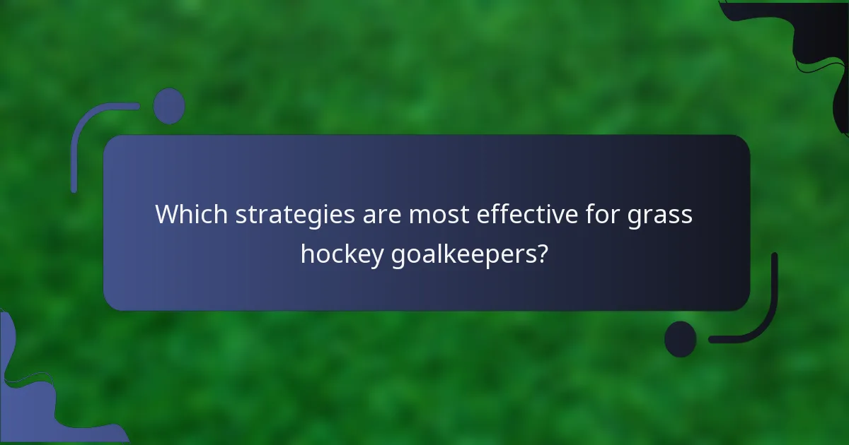 Which strategies are most effective for grass hockey goalkeepers?