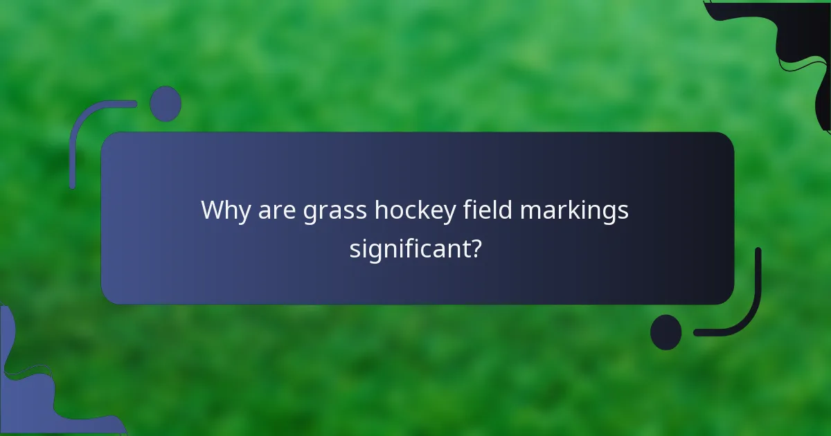 Why are grass hockey field markings significant?